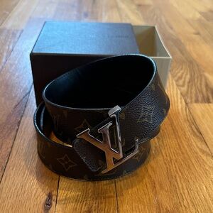 Louis Vuitton Black and Brown Monogram Belt